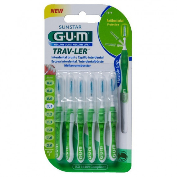 GUM Trav-ler 1.1MM 6 Cepillos Interdentales