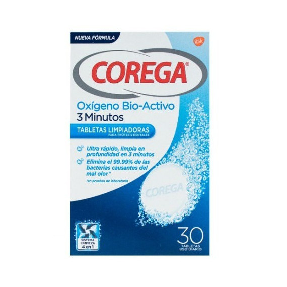 COREGA Oxígeno Bio-activo 3 Minutos Tabletas Lim