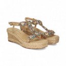 Sandalia Cuna Bebe Strass ante Beige  ALMA EN PENA