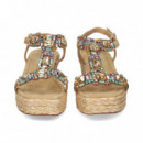 Sandalia Cuna Bebe Strass ante Beige  ALMA EN PENA