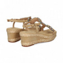 Sandalia Cuna Bebe Strass ante Beige  ALMA EN PENA