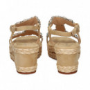 Sandalia Cuna Bebe Strass ante Beige  ALMA EN PENA