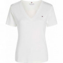 Camiseta de Corte Slim con Cuello de Pico de TOMMY HILFIGER