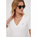 Camiseta de Corte Slim con Cuello de Pico de TOMMY HILFIGER