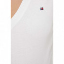 Camiseta de Corte Slim con Cuello de Pico de TOMMY HILFIGER