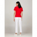 Camiseta de Corte Slim con Cuello de Pico de TOMMY HILFIGER