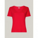 Camiseta de Corte Slim con Cuello de Pico de TOMMY HILFIGER