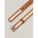 Cinturón de Piel con Monograma Th de TOMMY HILFIGER