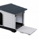 Caseta de Perro Plastica 111X83.8X80.4CM Gris Oscuro DONNA GARDEN