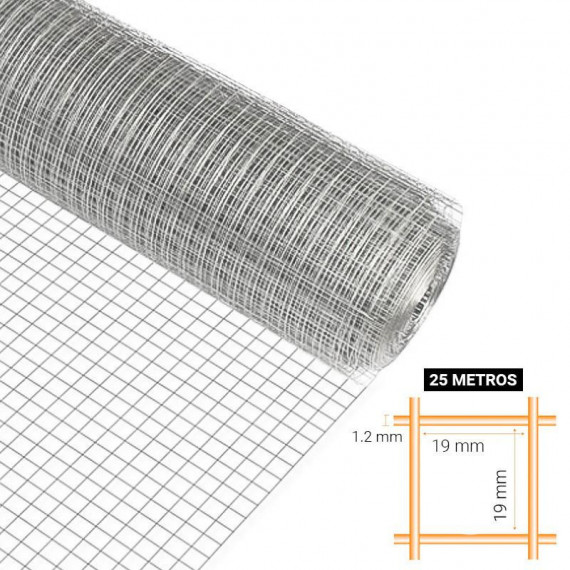 Tela Metálica Galv DONNA GARDEN 19X19X1.2MM 1X25M