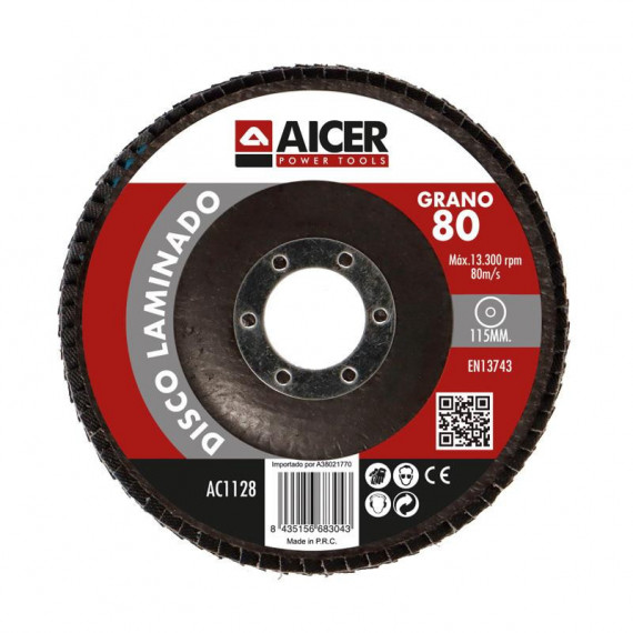 Disco Laminado Grano 80 AICER 115MM - Guanxe Atlantic Marketplace