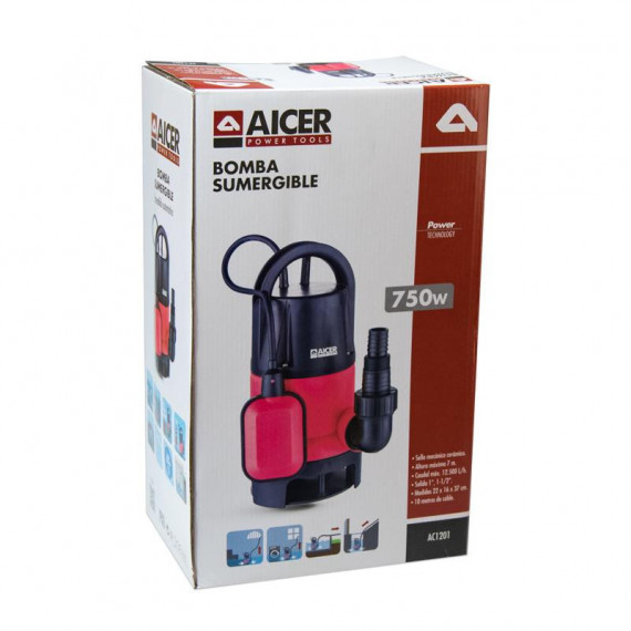Bomba Sumergible Plastica Aguas Sucias AICER 750W - Guanxe Atlantic Marketplace
