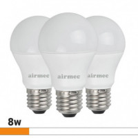 Bombillas Led Pack 3 8W A60 E27 Luz Blanca AIRMEC - Guanxe Atlantic Marketplace