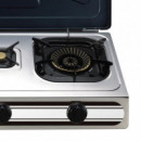 Cocina de Gas Inox con Tapa AIRMEC 3 Fuegos