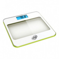 Báscula de Baño de Cristal 150 Kgs Blanco y Verde LARRYHOUSE