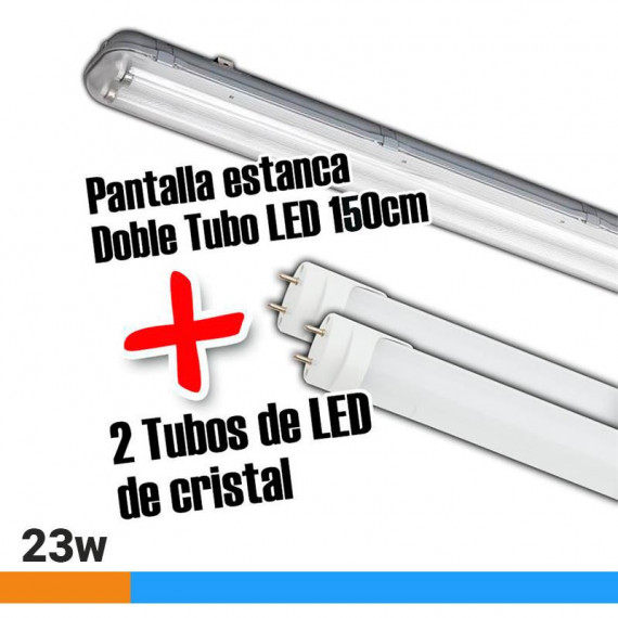 Pantalla Estanca 150CM con Doble Tubo Led 23W AIRMEC