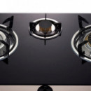 Cocina de Gas Inox con Cristal Templado AIRMEC 3 Fuegos