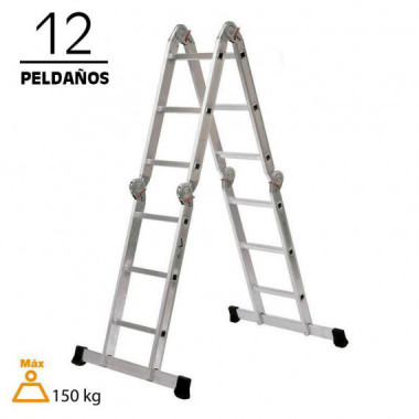 Escalera Aluminio Multiposicion AIRMEC 6 Posiciones 12 Peldaños