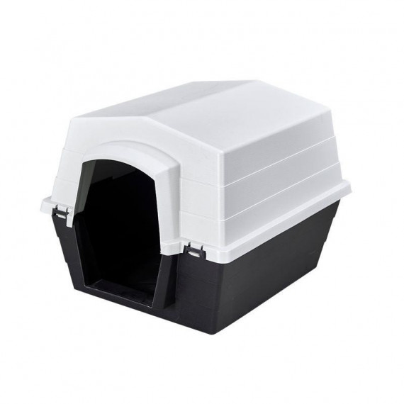 Caseta para Mascotas Plastico 83X69X57.5CM Blanco y Negro DONNA GARDEN