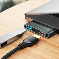 Hub USB 2 Puertos USB3.0 4K HD Gris USAMS