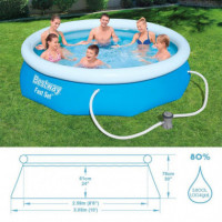 Piscina Hinchable Redonda de PVC 305X76CM con Filtro de Cartucho BESTWAY