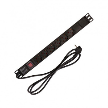 Regleta Pdu 6 Tomas + Interruptor Aluminio para Armarios Rack VOLTEN