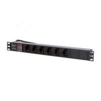 Regleta Pdu 6 Tomas + Interruptor Aluminio para Armarios Rack VOLTEN