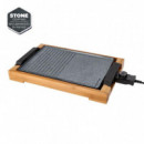 Plancha de Asar Bamboo 2.000W Placa Mixta a la Piedra LARRYHOUSE