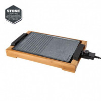 Plancha de Asar Bamboo 2.000W Placa Mixta a la Piedra LARRYHOUSE