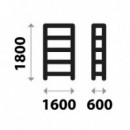 Estanteria Galvanizada 180X160X60CM 250 Kgs AIRMEC