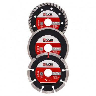 Juego 3 Discos Diamante 115MM AICER
