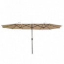 Parasol Aluminio Doble Beige DONNA GARDEN 4.5 Metros