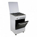 Cocina Gas + Horno Blanca 4 Fuegos 50CM LARRYHOUSE