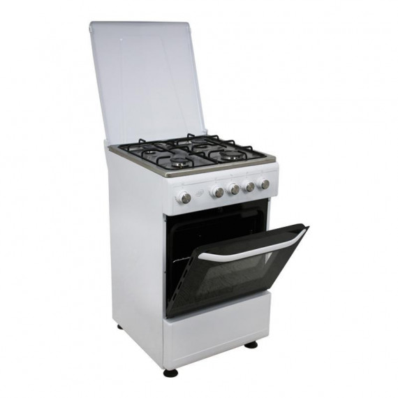 Cocina Gas + Horno Blanca 4 Fuegos 50CM LARRYHOUSE