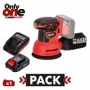 Pack Lijadora Rotorbital 20V 125MM + Cargador Only One AICER (1X 2.0AH)