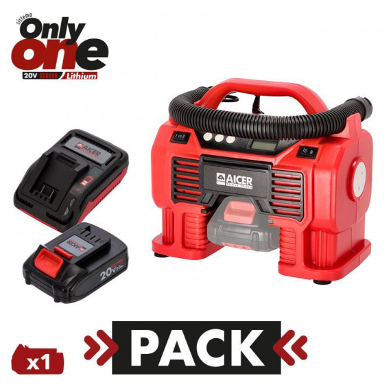 Pack Compresor Aire 20V + Cargador Only One AICER (1X 2.0AH)