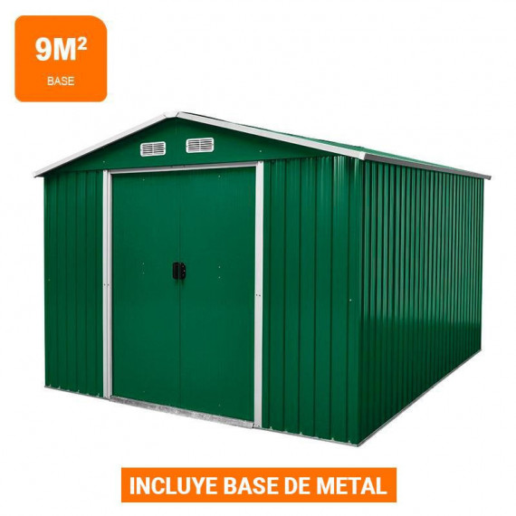 CASETA DE METAL CON PUERTAS CORREDERAS 303x301x214CM (9M2) AIRMEC