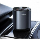 Cargador de Coche 245W Carga Rapida+ Encededor de Cigarrillos Gris USAMS