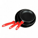 Juego de Sartenes 20-24-28 Cm Teflón LARRYHOUSE