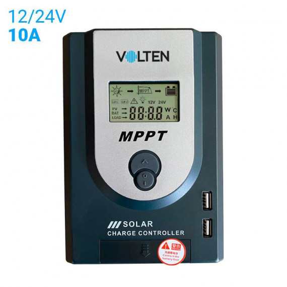 Controlador de Carga Solar Mppt 12V/24V 10A VOLTEN