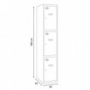 Taquilla Metalica Azul 3 Puertas 1800X300X500MM AIRMEC