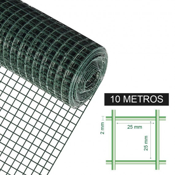 Tela Metálica Plastificada DONNA GARDEN 25X25X2.0MM 1X10M