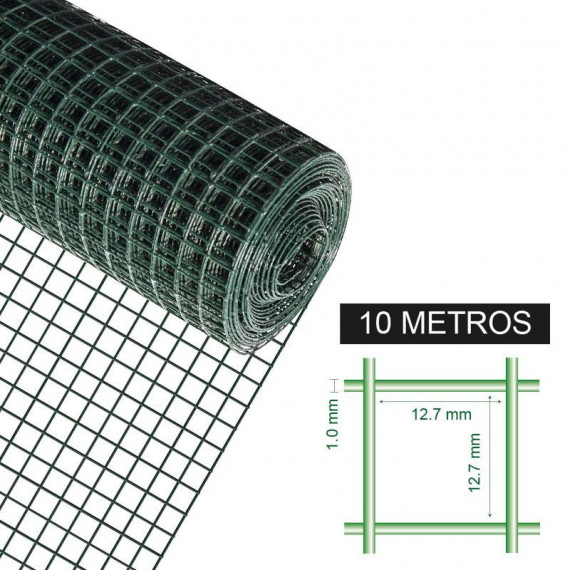 Tela Metálica Plastificada DONNA GARDEN 12.7X12.7X1.0MM 1X10M