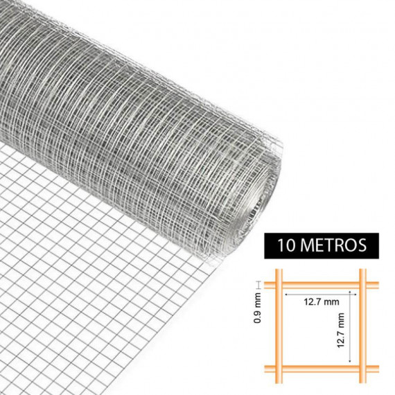 Tela Metálica Galv DONNA GARDEN 12.7X12.7X0.9MM 1X10M