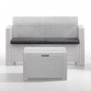 Set de Jardin 1 Sofa + 2 Sillones + Mesa Serie Nebraska 2 White BICA