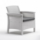 Set de Jardin 2 Sillones + Mesa Serie Venezia Terrace White BICA
