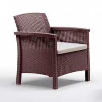 Set de Jardin 2 Sillones + Mesa Serie Venezia Terrace Brown BICA