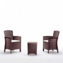 Set de Jardin 2 Sillones + Mesa Serie Lido Brown BICA