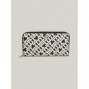 Cartera Iconic Grande con Monogramas Th de TOMMY HILFIGER