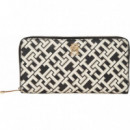 Cartera Iconic Grande con Monogramas Th de TOMMY HILFIGER